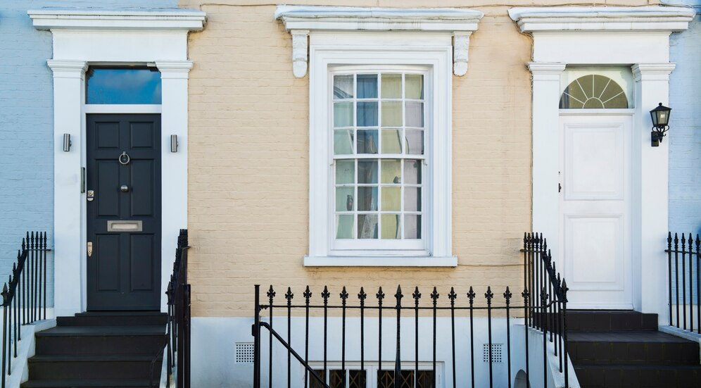 Timber doors with ornaments