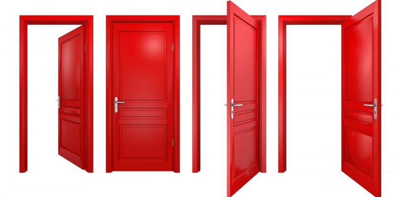 Red front door