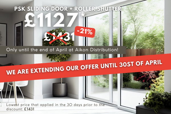 PSK SLIDING DOOR + ROLLER SHUTTER - £1127 only until the end of March!